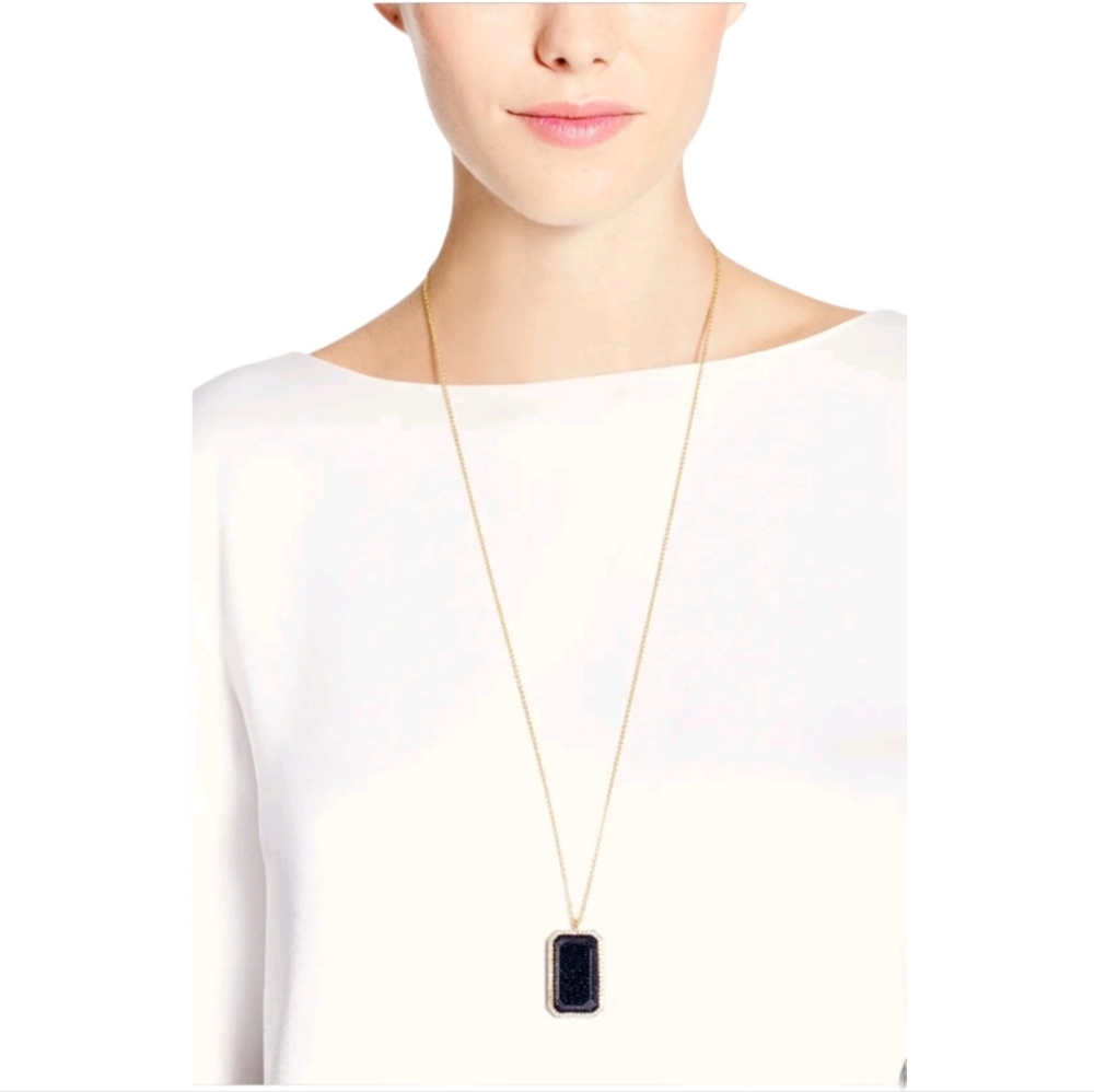 kate spade new yorkNight Sky Jewels Emerald-Cut Pendant Necklace, 32"